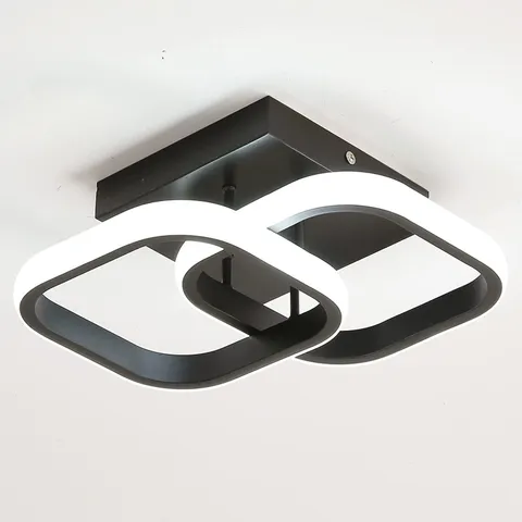 DELIPOP Modern LED Ceiling Light, 22W 6500K Flush Black-6500K, Black-6500K