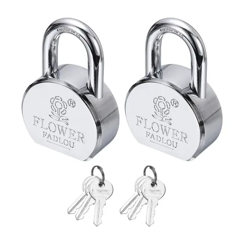2Pcs 96 x 65 mm Heavy Duty Lock Alloy Steel High Security Padlock with 6 Keys