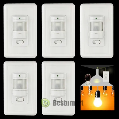 Auto On/Off Sensor Switch Detector Motion Infrared PIR Occupancy Wall Light Lamp