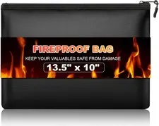 Fire Proof money Bag  2000℉ Fireproof Document Pouch Waterproof  Safe Cash  US