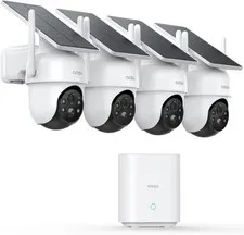 aosu 4K Outdoor Wireless Security Cameras Solar 2K 4-Cam Kit
