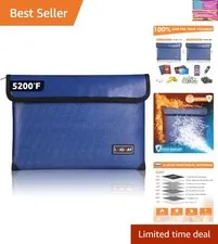 Fireproof Document Bag - with 5200°F Heat Insulated, Waterproof Fireproof Bag...