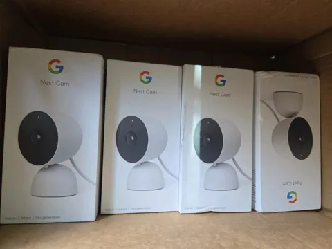 Google Nest Cam (2nd Gen) Indoor Wired 1080p IP Camera 4-Pack, White/Black