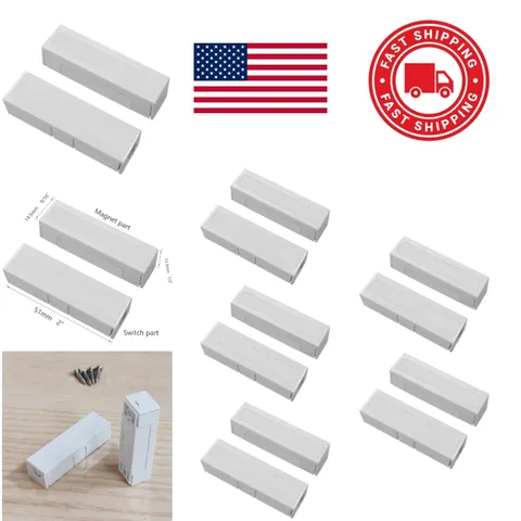 5 Pack Magnetic Door Sensor NC Switch Contacts for Home Security Systems