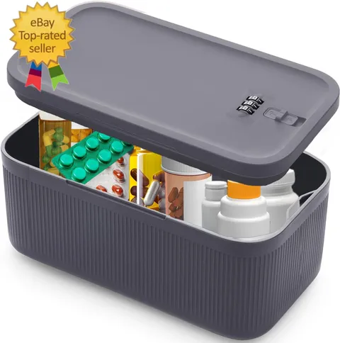 Medication Lock Box,Small Lockable Storage Box with Combination Code for Phone,M