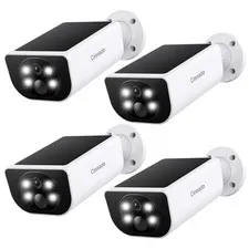 4 Camaras De Seguridad 2K Inalambricas Solares Para Casas Exterior Con Audio Set