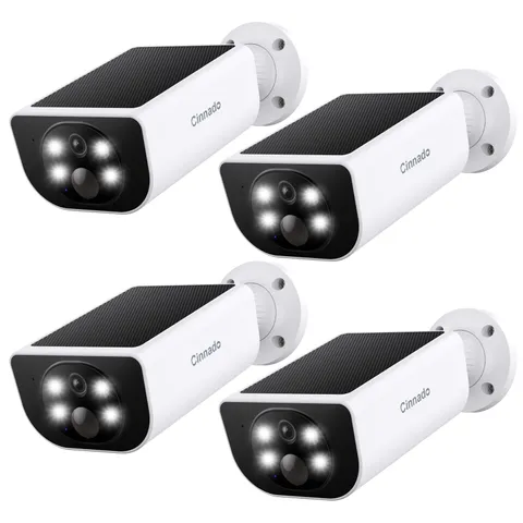 4 Camaras De Seguridad 2K Inalambricas Solares Para Casas Exterior Con Audio Set