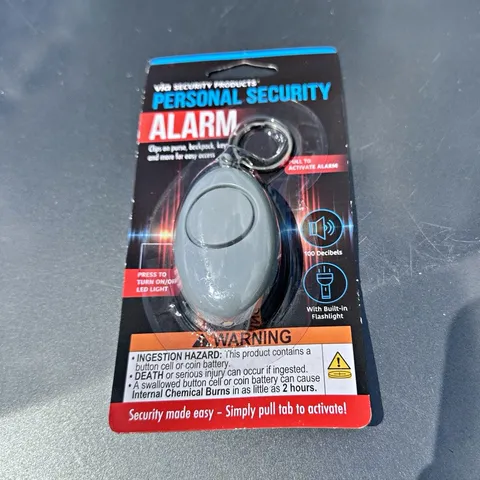 Via Security Products 100 dB Personal Attack Alarm Keyring w/ LED Light, Gray