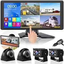 4K RV Backup Camera System 10.36 Inch, black (WIRED SYSTEM, NOT WIRELESS)