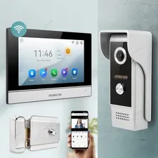HOMSECUR 7" WIFI HD Video Door Phone Call Intercom Monitoring Photo Recording