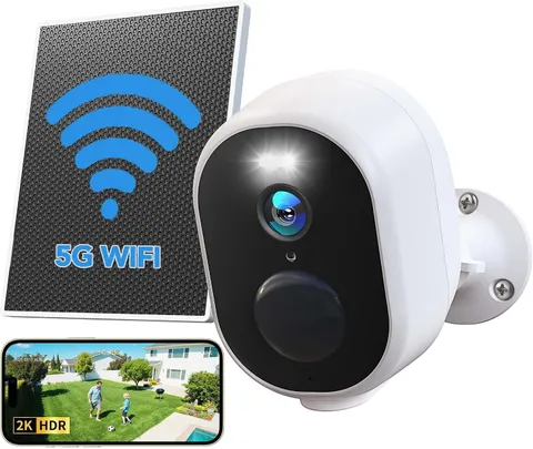GNCC Solar Security Cameras Wireless Outdoor, 5G & 2.4Ghz Wifi, 2K Outdoor Batte
