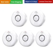 5 Pack Water Leak Alarm Detector, 120dB Loud Alert Water Sensor,  Waterproof,...