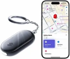 SwitchBot 130dB Personal Safety Alarm Apple Find My Black