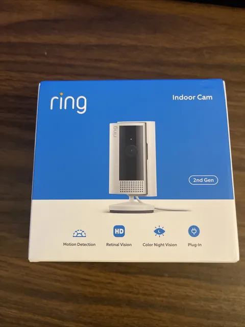 Ring Indoor Cam 2nd Gen Plug-In 1080p HD WiFi Security Camera White Ships Free