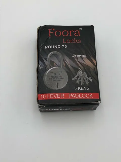Foora Locks Round 75 Doublelocking 10 Lever Padlock Silver With 5 Keys 