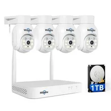 Hiseeu 5MP Wireless Security Camera WK-4HD405-AT, 4 -PTZ-Cam 10CH