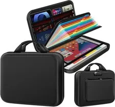 Hard Shell Fireproof Document Box with Combination Lock, 13 Pockets Accordion