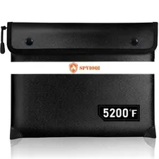 Fireproof Document Bag 5200°F with Heat Insulated, Fireproof Money Bag for Ca...