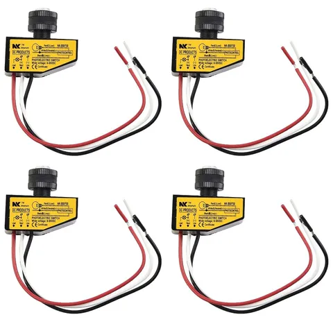 4 PACK DC12V-48V Dusk To Dawn Photocell Light Switch 8-50V Light Sensor Control
