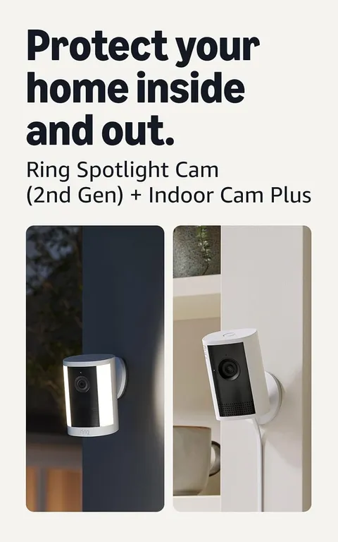 Battery Powered Wireless Security Camera, Ring Spotlight Cam Indoor Outdoor