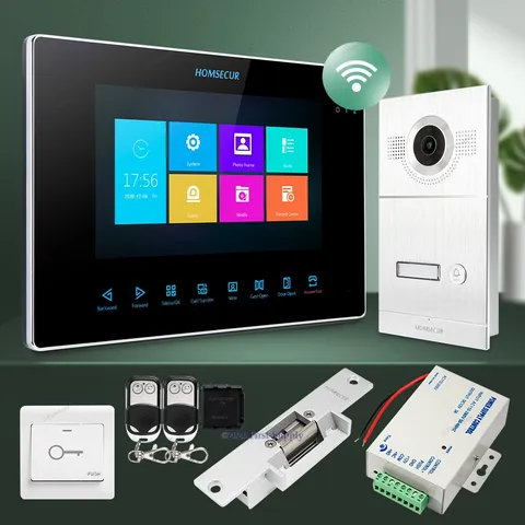 HOMSECUR 7" WIFI Video&Audio Home Intercom Electric Strike Lock Set Included