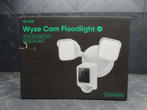 Wyze Wired Outdoor Floodlight v2 Home Security Camera Night Vision, Motion LEDs