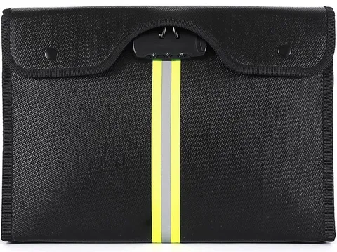 Fireproof Document Bag 5200°F Protection with Lock - Organizer for Home Safe