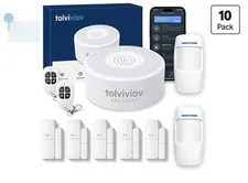 WiFi Home Security System, 10-Piece Wireless Alarm Kit with Door Sensors