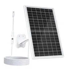 13W Security Camera Solar Charger, High-Power Solar Panel Compatible White