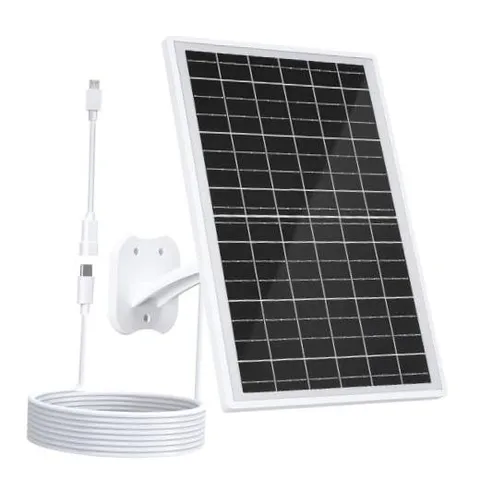 13W Security Camera Solar Charger, High-Power Solar Panel Compatible White