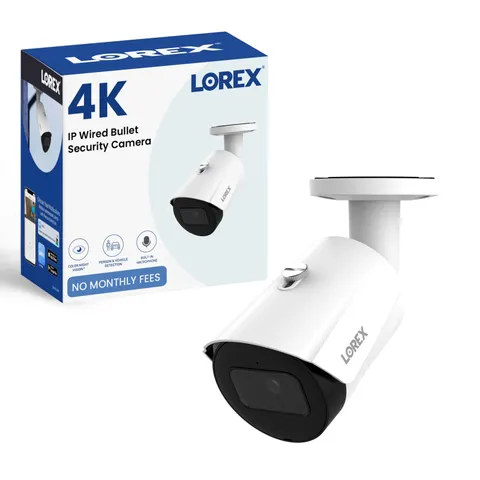 4K 8MP IP Bullet PoE White Wired | Add-On | Color Night Vision | Smart Motion...