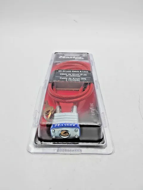 Master Lock 719D Steel Cable with Integrated Outdoor Padlock, Keyed, 1 Pack