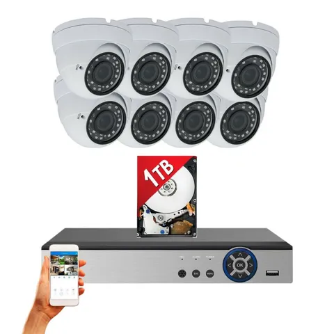Evertech 8 Channel Complete Security Surveillance Camera System 1080p 1TB HDD
