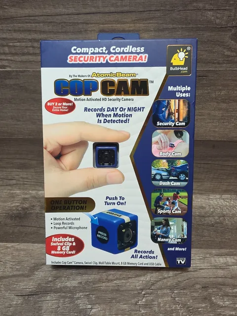 Atomic Beam Cop Cam Portable Motion Activated HD 720p Surveillance Camera NEW