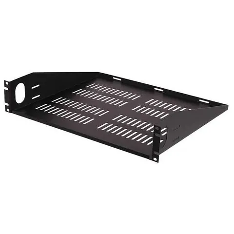 VMP ER-S2UV Vented Rack Shelf - 2U Rack Height - Black - 50 lb Maximum Weight