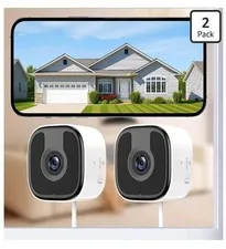 ​2 Pack 3MP 2K Window Security Cameras DualBand Wi-Fi 2.4/5GHz Night Vision
