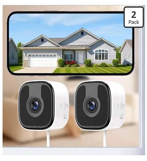 ​2 Pack 3MP 2K Window Security Cameras DualBand Wi-Fi 2.4/5GHz Night Vision