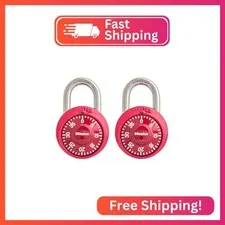Master Lock Combination Padlock, Resettable Code Lock, 2-Pack, 1523T