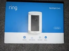 Ring Spotlight Cam 2nd Gen Battery 2K Security Camera White NEW SEALED