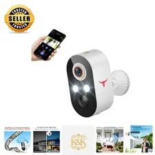 Color Night Vision Security Camera - 1080P HD, 120° Wide Angle, Battery Operated