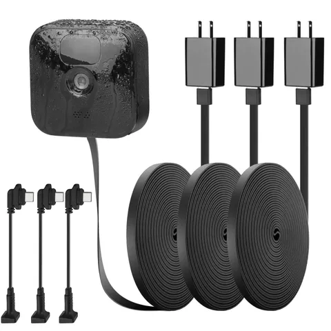iTODOS 2 Pack 25ft/7.5m Power Cable and Adapter Compatible with 25FT, Black