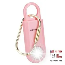 130dB Keychain Siren Ultra Bright Strobe Light. Loud Sound Pink Button cell