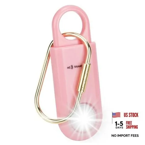 130dB Keychain Siren Ultra Bright Strobe Light. Loud Sound Pink Button cell