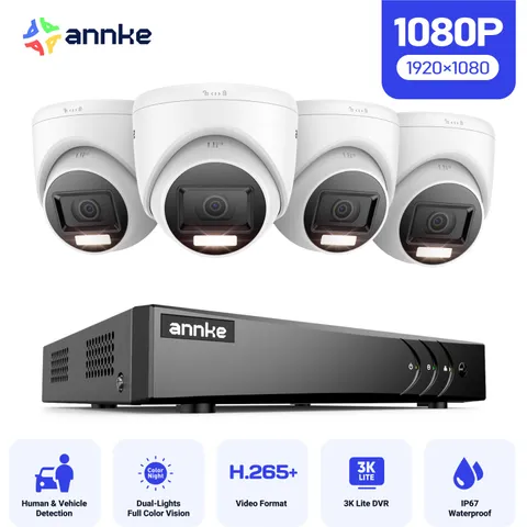 ANNKE 5MP Lite 8CH DVR 1080P Security Camera System Outdoor AI Full Color Night