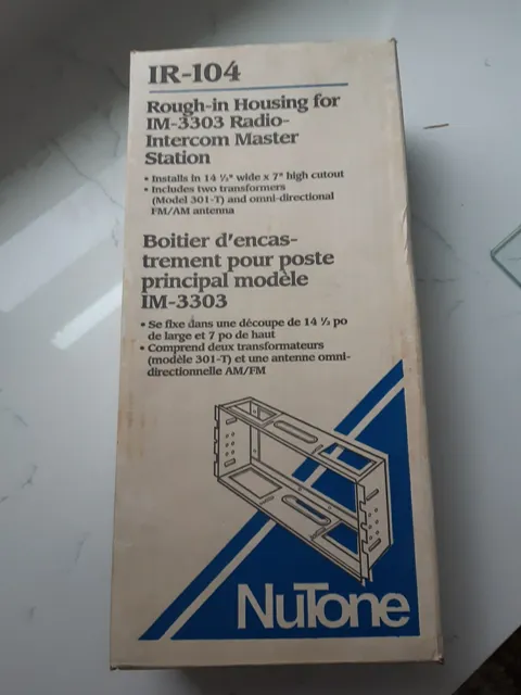 NOS NuTone IR-104 Rough in Housing for IM-3303 Intercom Master Station