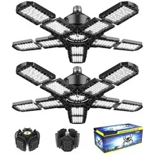 Nexillumi 2-Pack Led Garage Light 180W, 36000LM 180W 2 Pack, Black