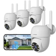 4Pack Outdoor WiFi Home Security Cameras|2.4/5GHz WiFi, 24/7 Recording