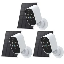 3PK Solar Security Camera Wireless Outdoor Solar Battery Camera WiFi Smart Home