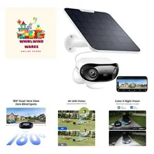 Solar Powered 8MP Dual-Lens Camera - ColorX Night Vision & Wireless Setup