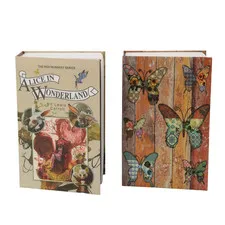 Sepox 2Pc-Pack Wonderland Theme 8.5X5X2.2 Safe Book Lock Steel Safe Combination